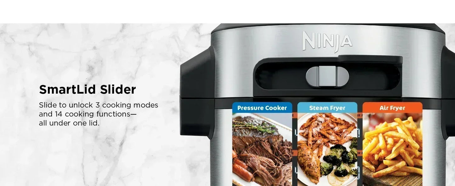 Ninja Foodi 14-in-1 XL 8 Quart Pressure Cooker Steam Fryer SmartLid Thermometer
