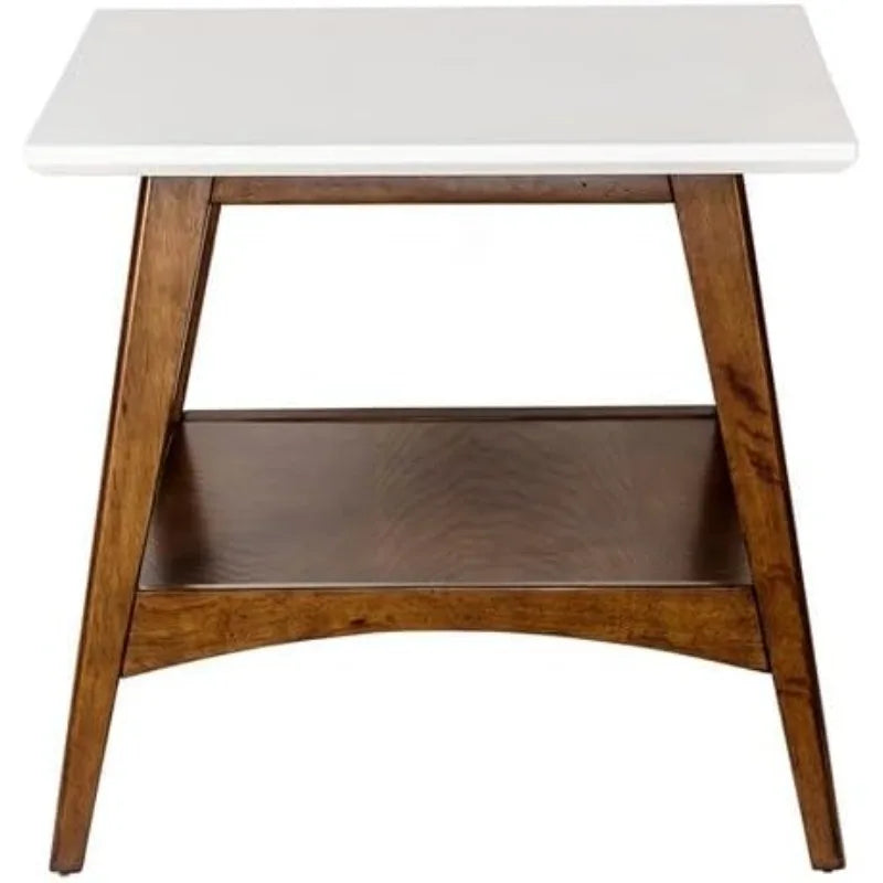 Madison Park Parker End Tables Solid Wood Two-Tone Finish Storage Shelf