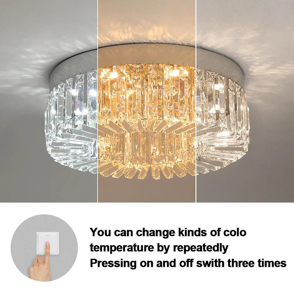 Luxury Crystal Ceiling Lamp Modern Chandelier Nordic Home Decor LED