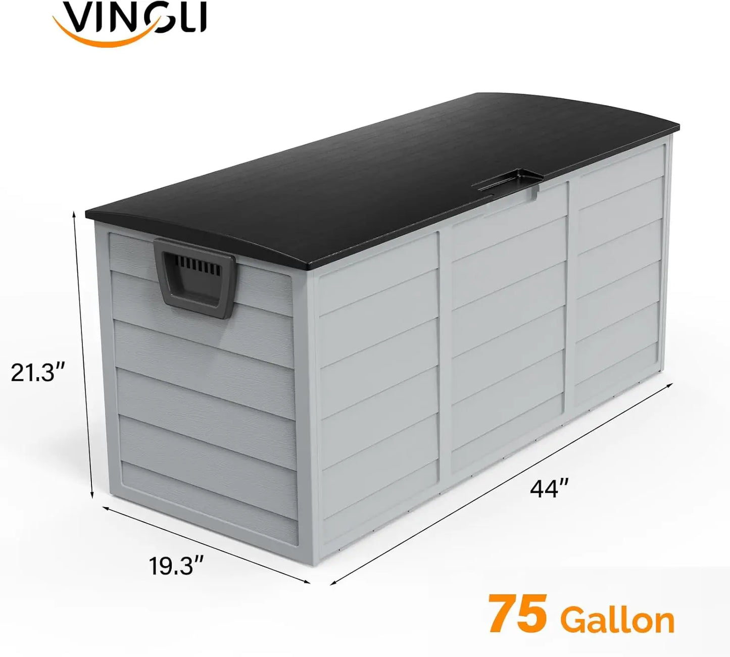 75 Gallon Outdoor Storage Box Lockable Plastic Container for Garden Pool
