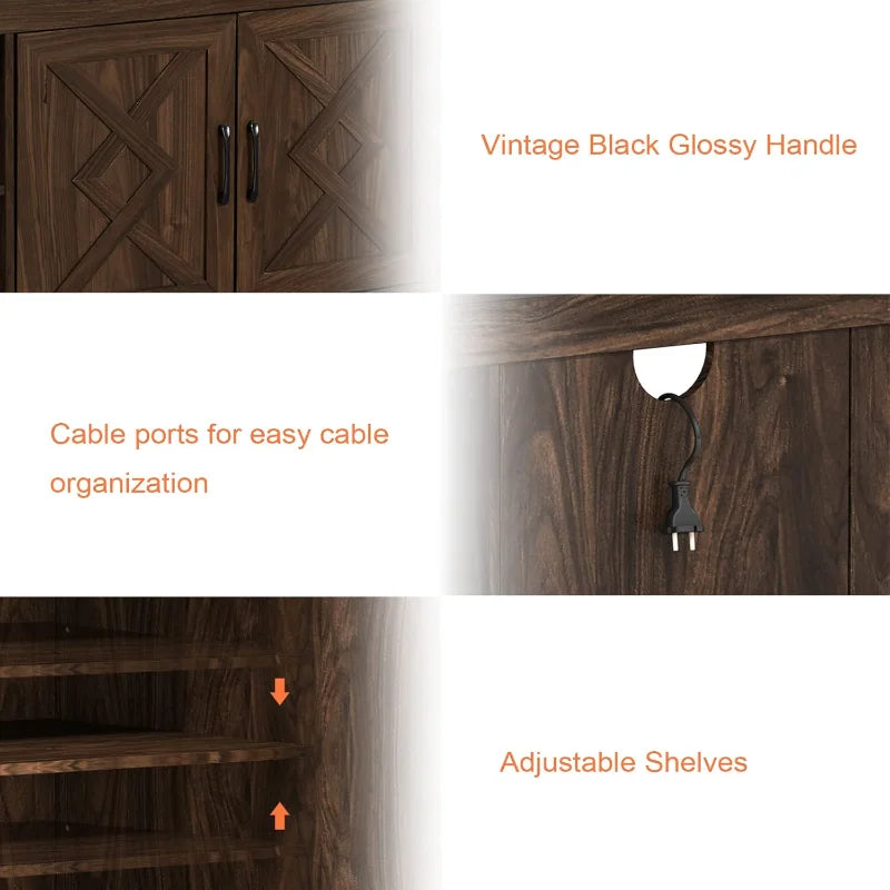 Ljustra Modern TV Stand for 75 Inch TV with Storage Soft Closing Doors