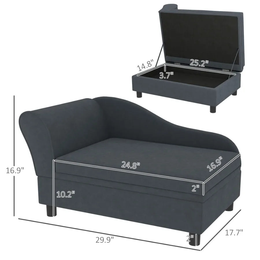 PawHut Pet Sofa Bed Couch with Storage for Small Dogs and Cats