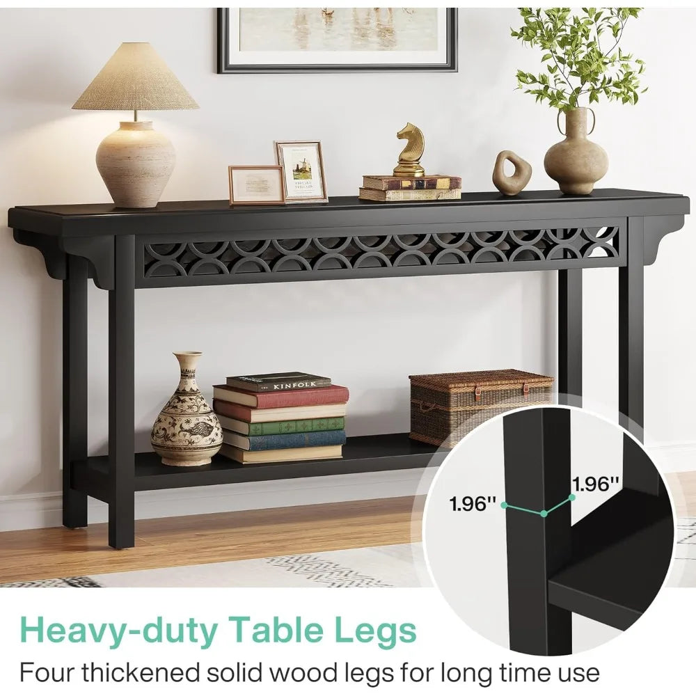 70.8 Inch Solid Wood Console Table Farmhouse Entryway Narrow Sofa Table