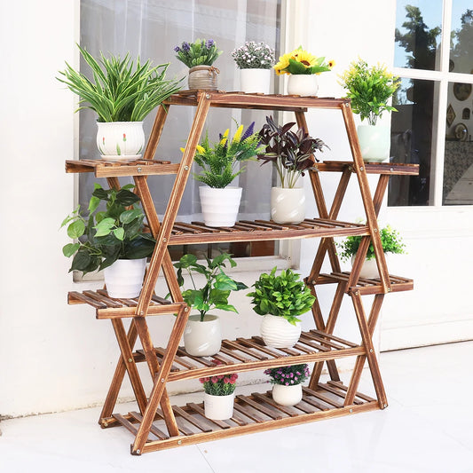 Extra Large Multi Tier Wood Flower Rack Plant Stand Indoor Outdoor