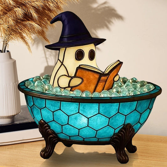LED Ghost Bubble Bath Lamp Halloween Night Light Home Decor Accent