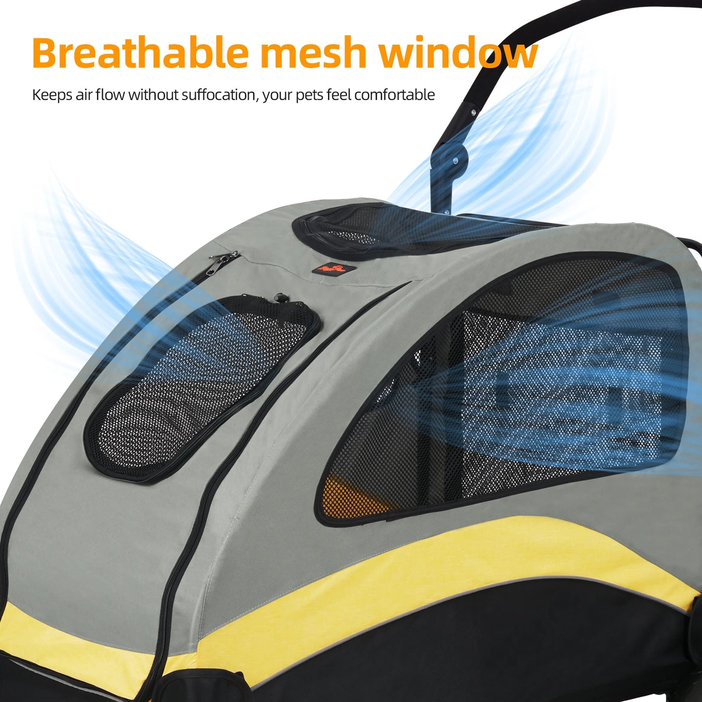 Ultra-large Dog Stroller 4 Wheels Foldable Pet Jogger Carrier 55kg