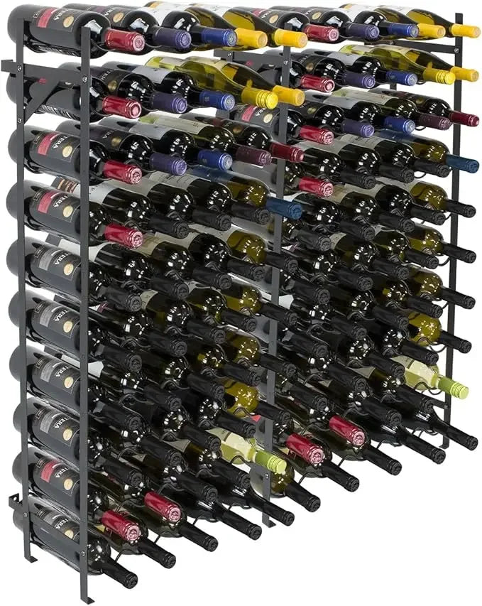 Freestanding Wine Rack Modern Bottle Holder Storage for Home Bar