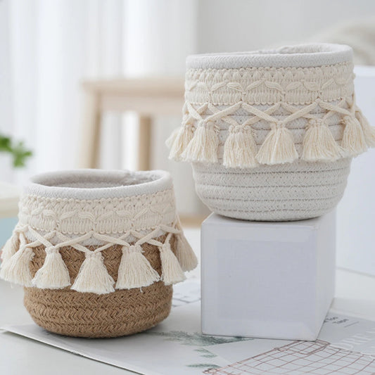 Mini Storage Basket Boho Decor Makeup Brush Holder Organizer