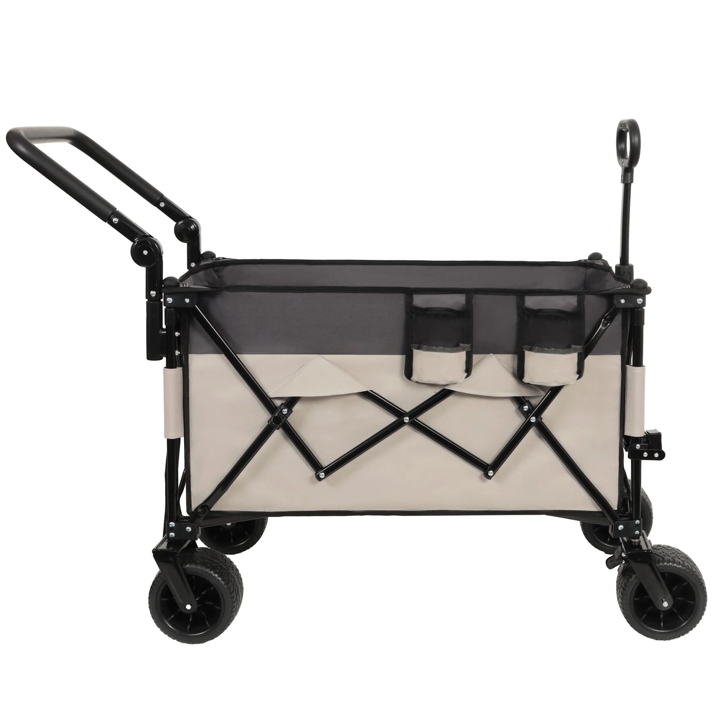 Multi-Functional Push-Pull Folding Wagon Cart Heavy-Duty All-Terrain Wheels