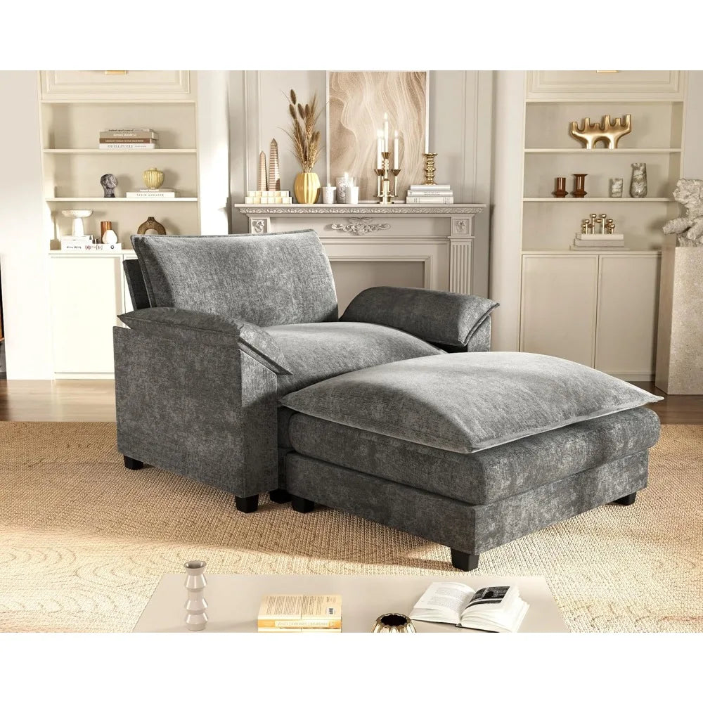 Ljustra 40" Modular Sectional Sofa Couch with Reversible Ottoman