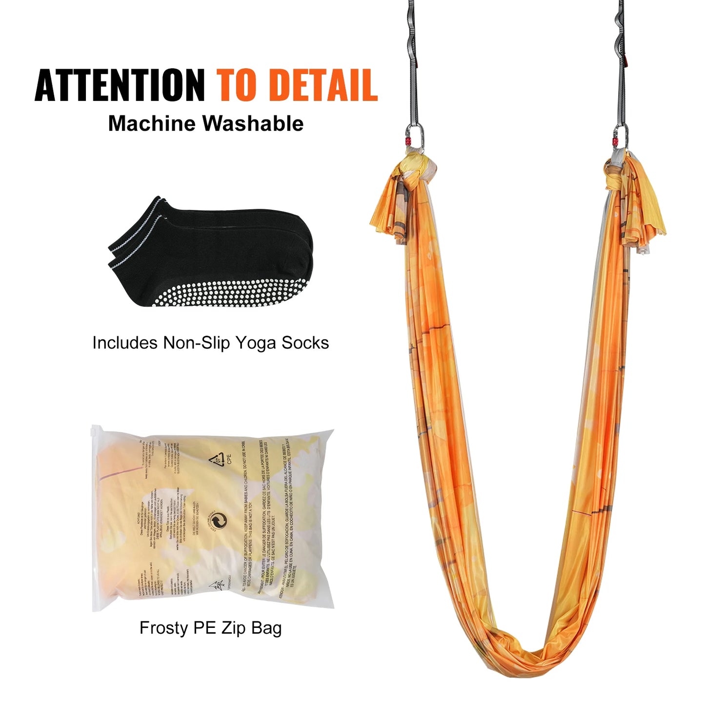 Ljustra Aerial Yoga Hammock Swing 5.5 Yards Full Rigging Hardware Fitness