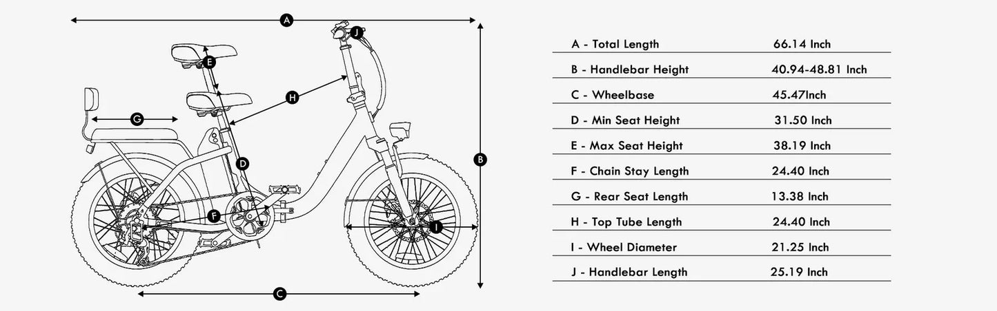 Ljustra Luckeep C23 20in Folding Electric Bike 1200W 65 Mile Range