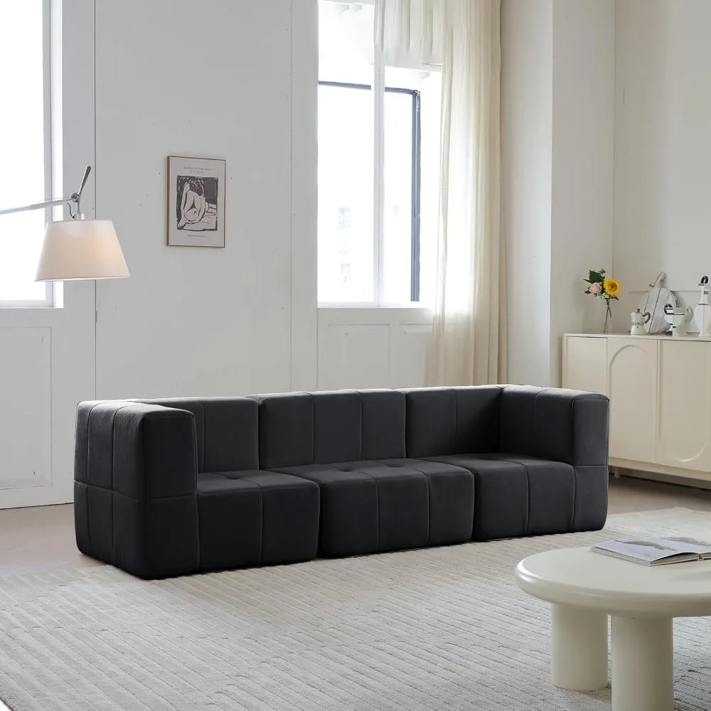 Ljustra Modular Sectional Sofa Modern Compressed 3-Seat Living Room Couch