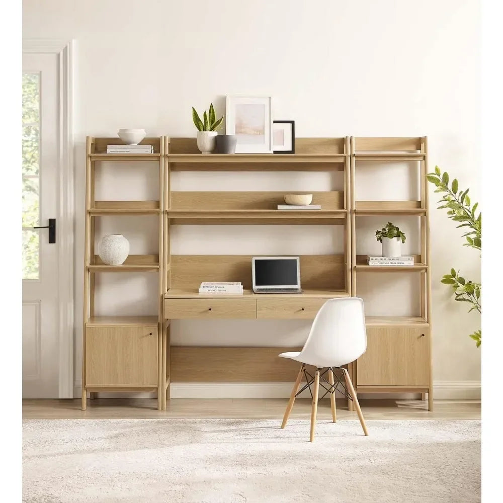 Bixby Home Office Desk Modern Mid Century Bookshelf Storage Display