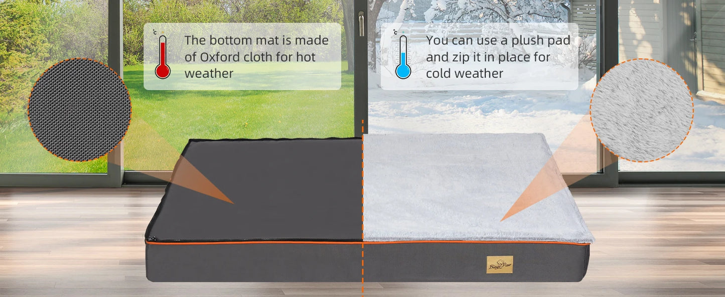 Premium Orthopedic Memory Foam Dog Bed Waterproof Washable Jumbo Mattress