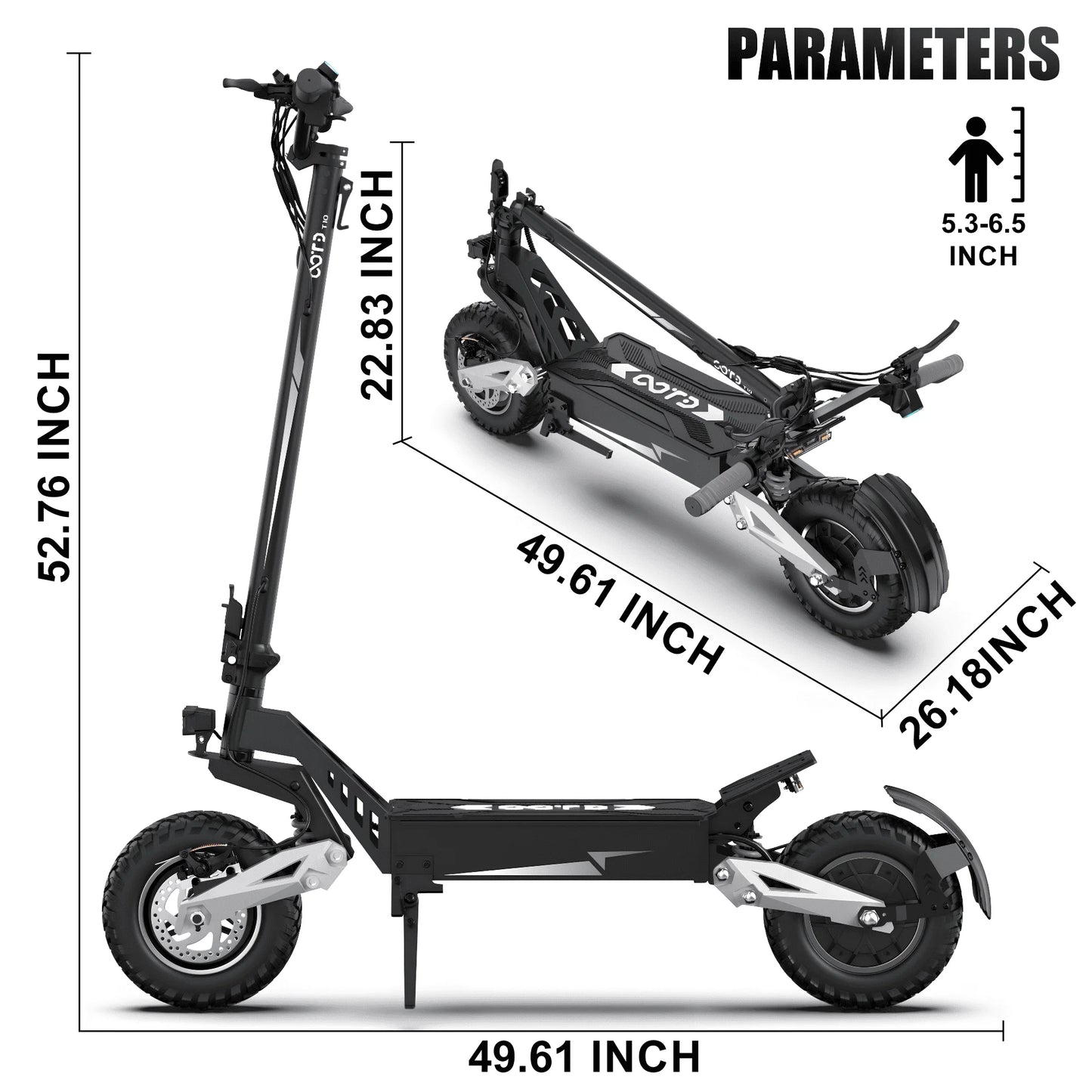 Ljustra Electric Scooter 31mph 900W Off-Road Adult E-Scooter