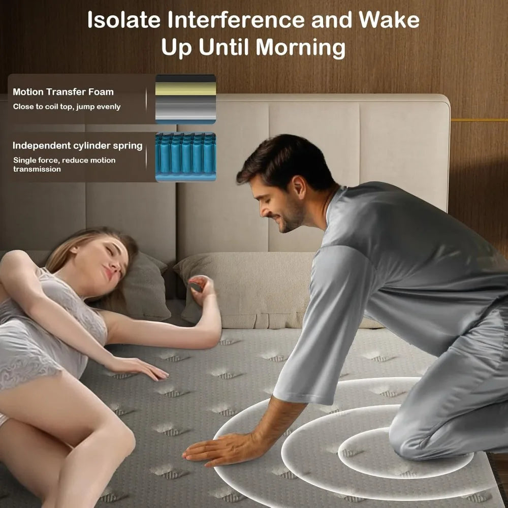 Ljustra 12 Inch Queen Memory Foam Hybrid Mattress for Comfort