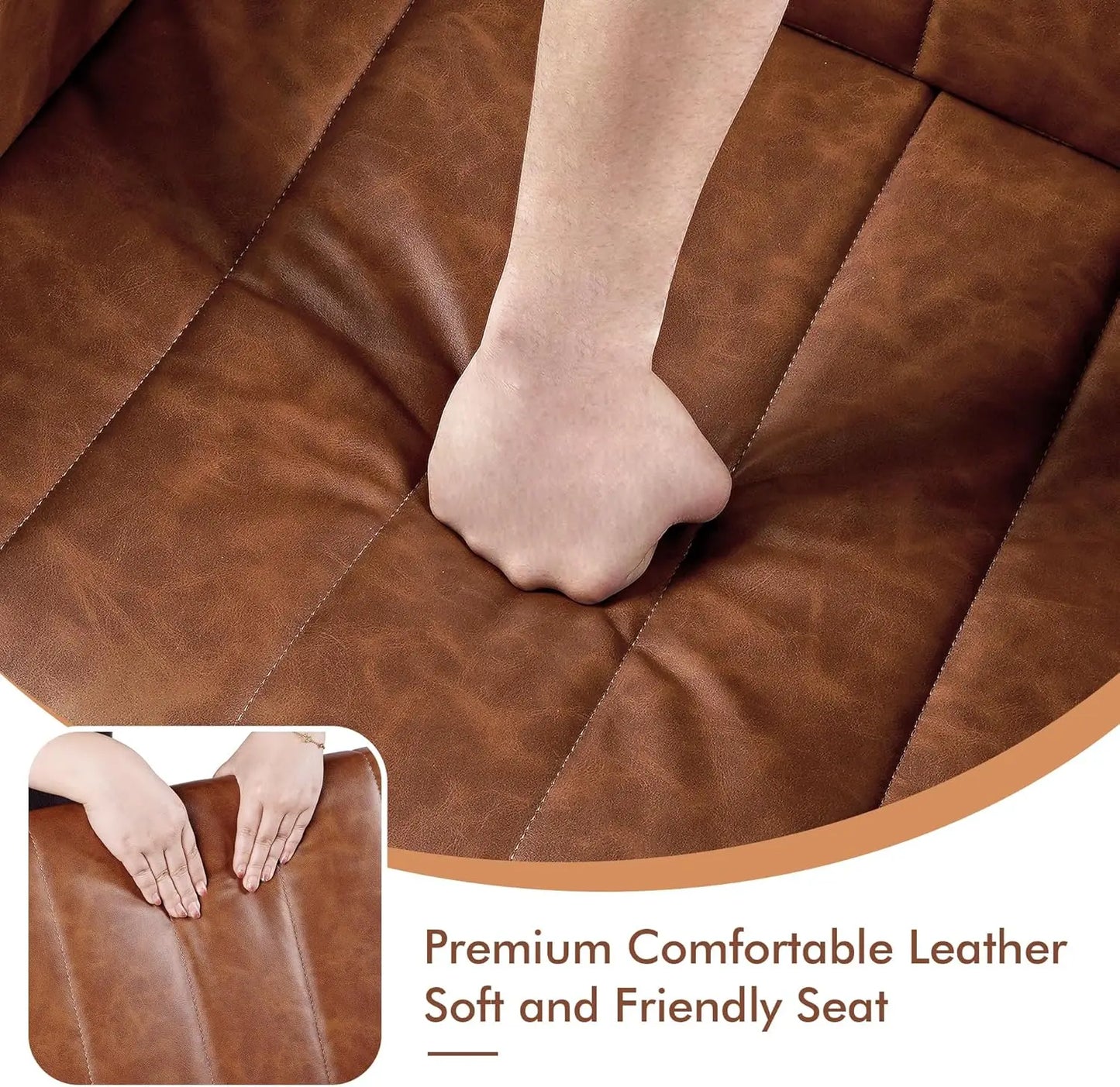 Rocking Chair Nursery Leather Upholstered Glider Modern Armchair USB Port