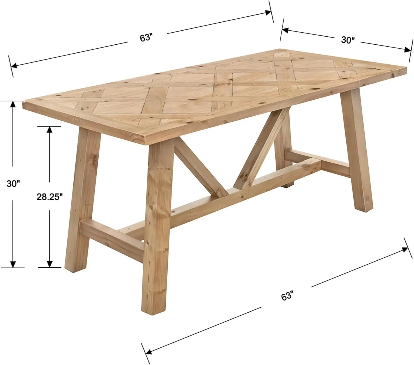 Modern 6-Drawer Wooden Dresser Bedroom Storage 54 Inch Wide