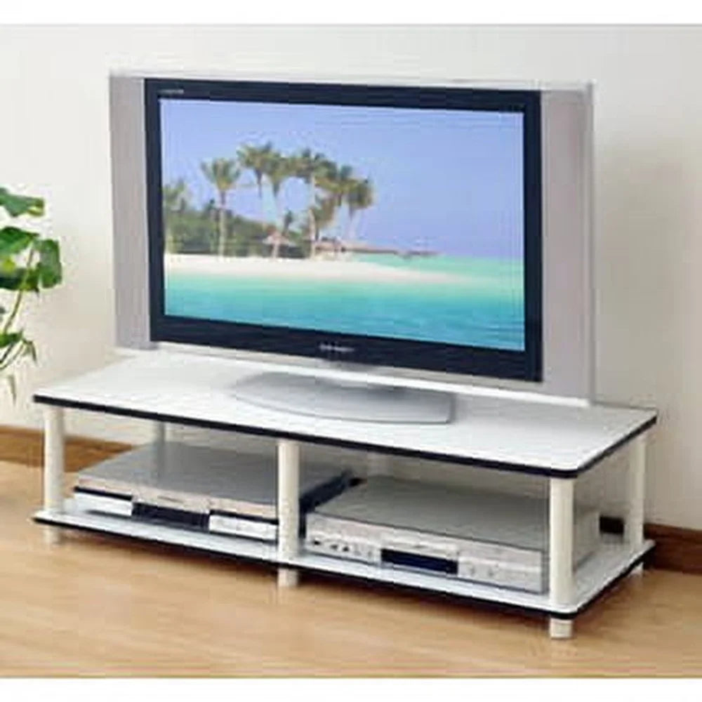 No Tools Minimalist TV Stand 46 Inch Eco-Friendly White Modern Design