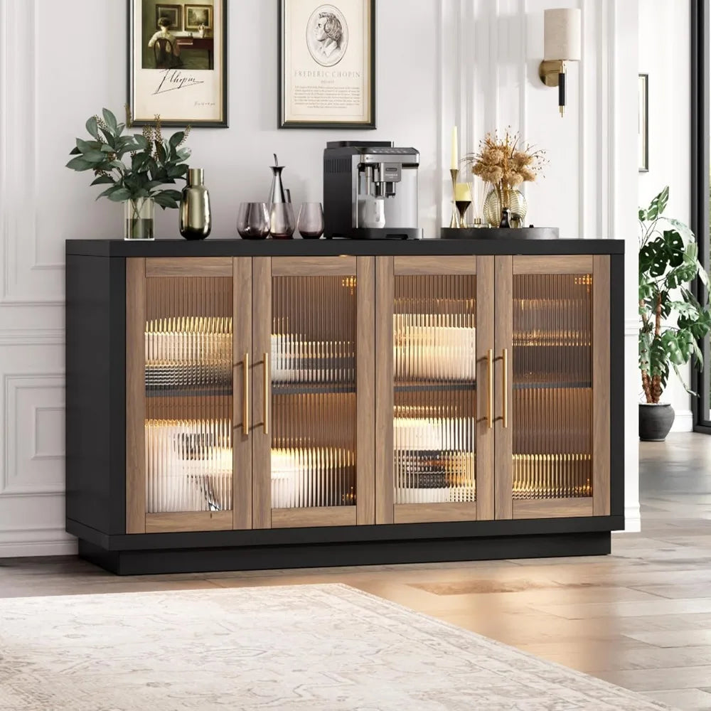 Buffet Cabinet Storage Sideboard 55.1 Inch Modern Kitchen Cabinet