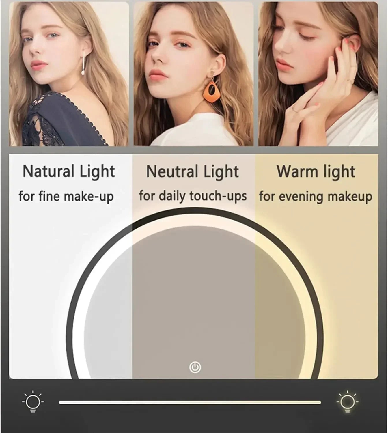 Luxury Vanity Set with 5 Drawers LED Mirror Adjustable Makeup Table