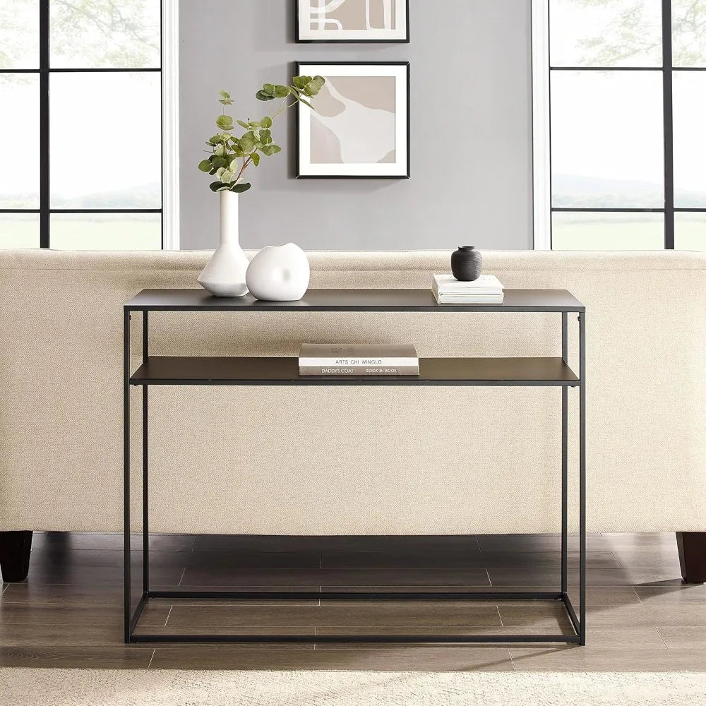 Braxton Sofa Console Table Modern Entryway Living Room Storage Shelf