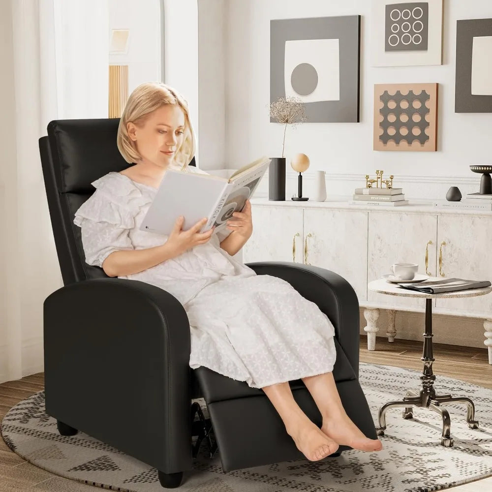 Modern Adjustable PU Leather Recliner Chair for Living Room Theater