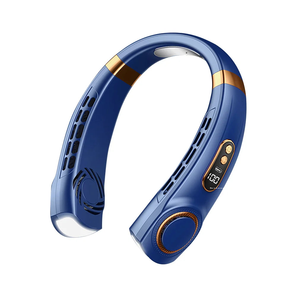 Mute USB Bladeless Neck Fan 5 Speeds Rechargeable Portable Cooling Fan