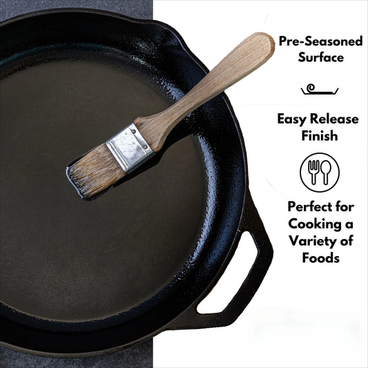 Ljustra 12 Inch Cast Iron Skillet Oven Safe Pre-Seasoned Cookware