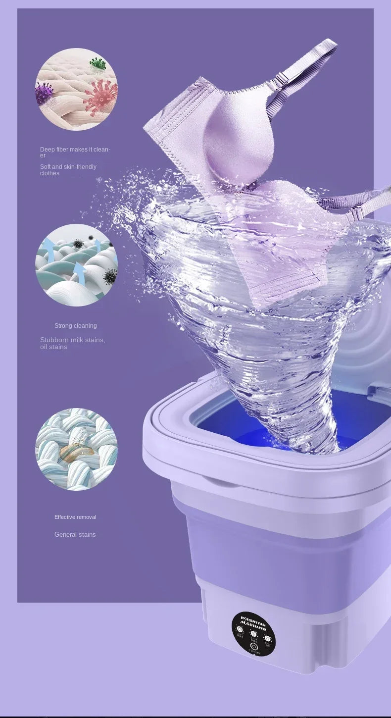 Portable Mini Washing Machine Bucket for Clothes Travel Washer