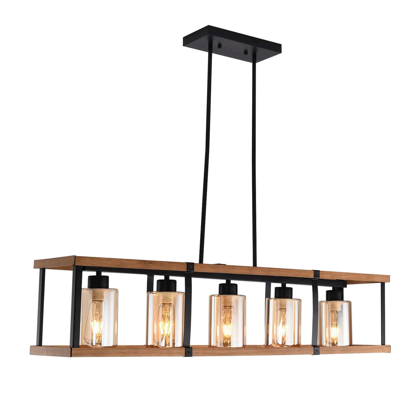 5-Light Farmhouse Chandelier Industrial Style for Dining Room Kitchen