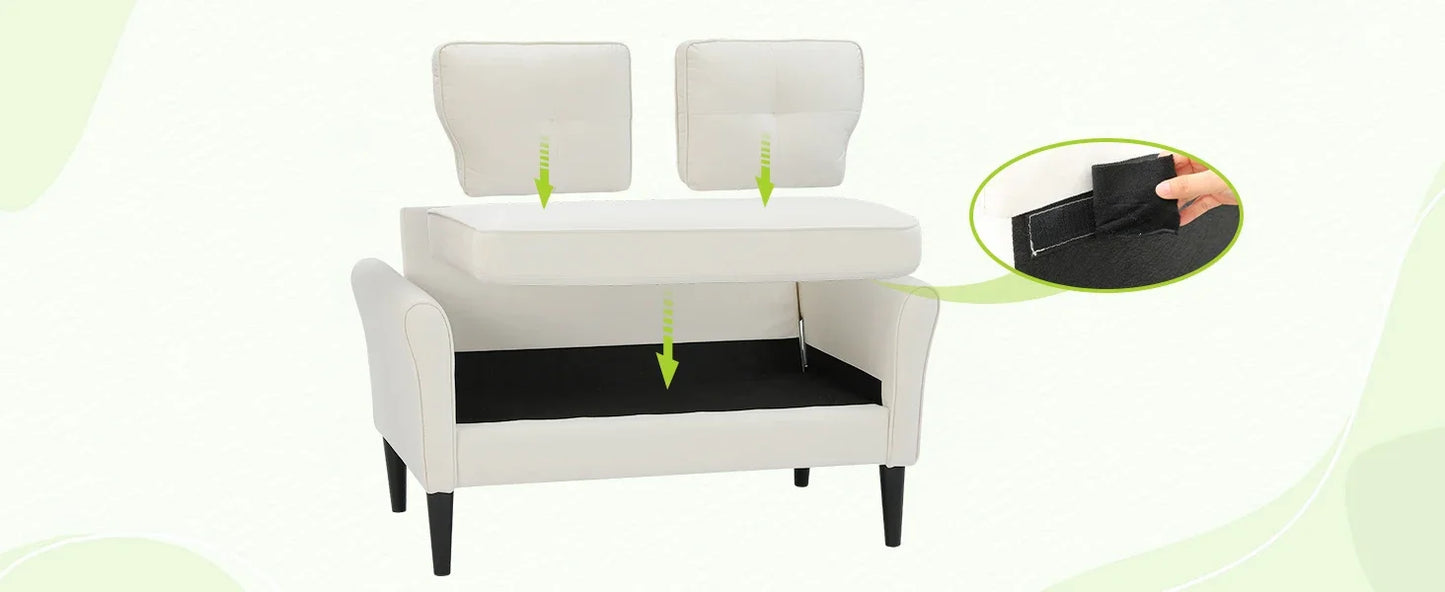 48 Inch Loveseat Sofa Soft Velvet Couch for Living Room Bedroom