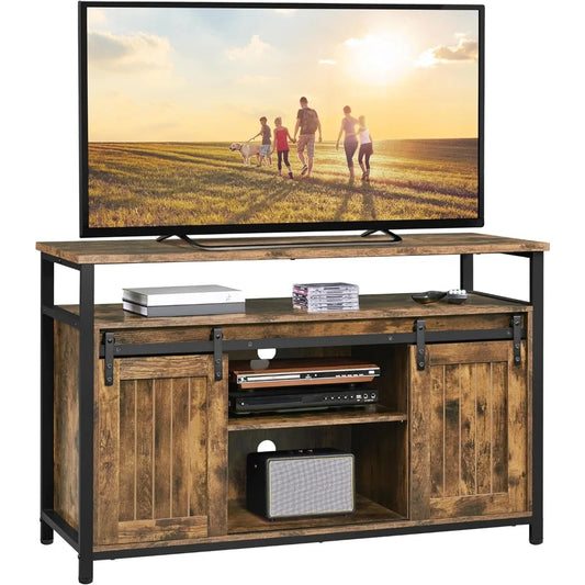 Ljustra Barn Door TV Stand for 55 Inch TV with Adjustable Shelves