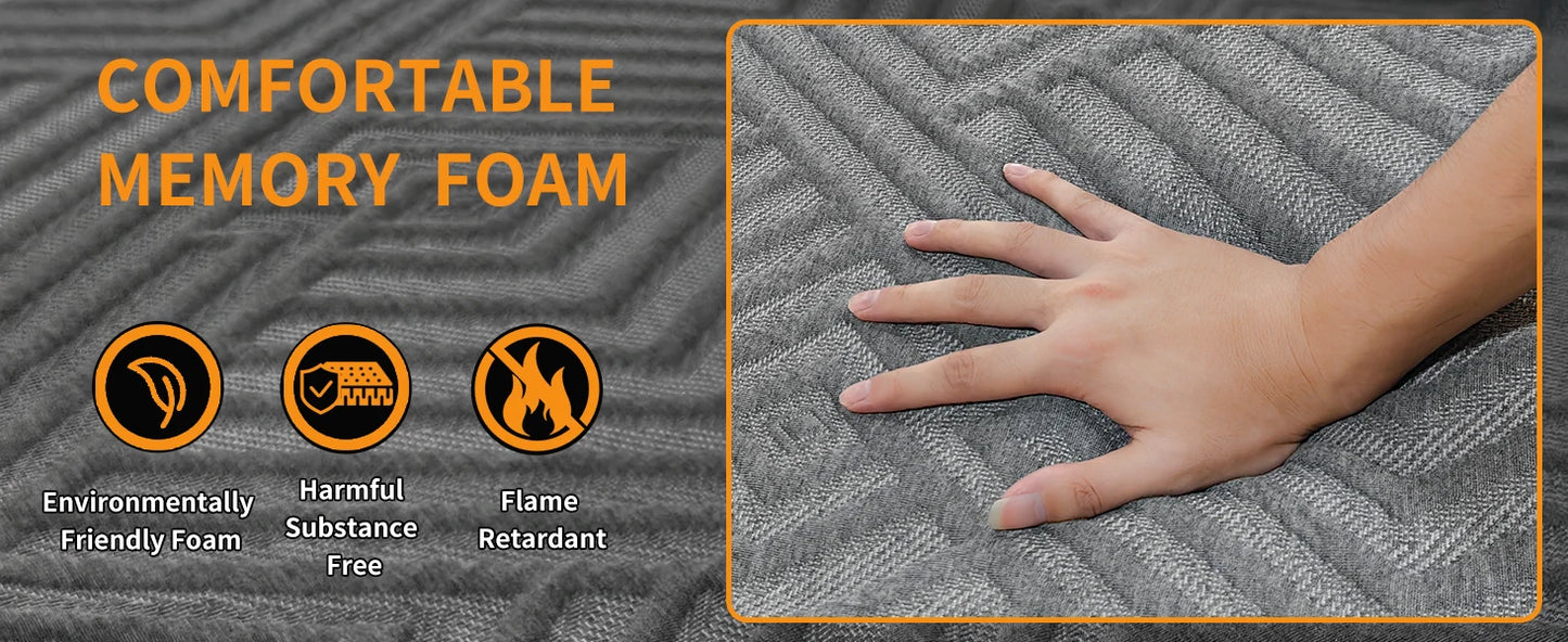 King Memory Foam Mattress 14 Inch Cooling Gel Pressure Relief