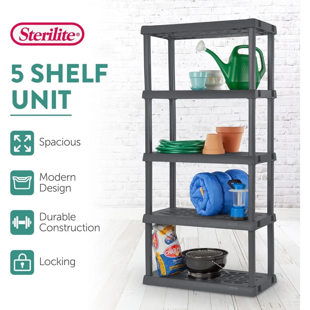 Heavy-Duty 5 Shelf Unit Storage Rack 2-Pack for Home Garage Organization