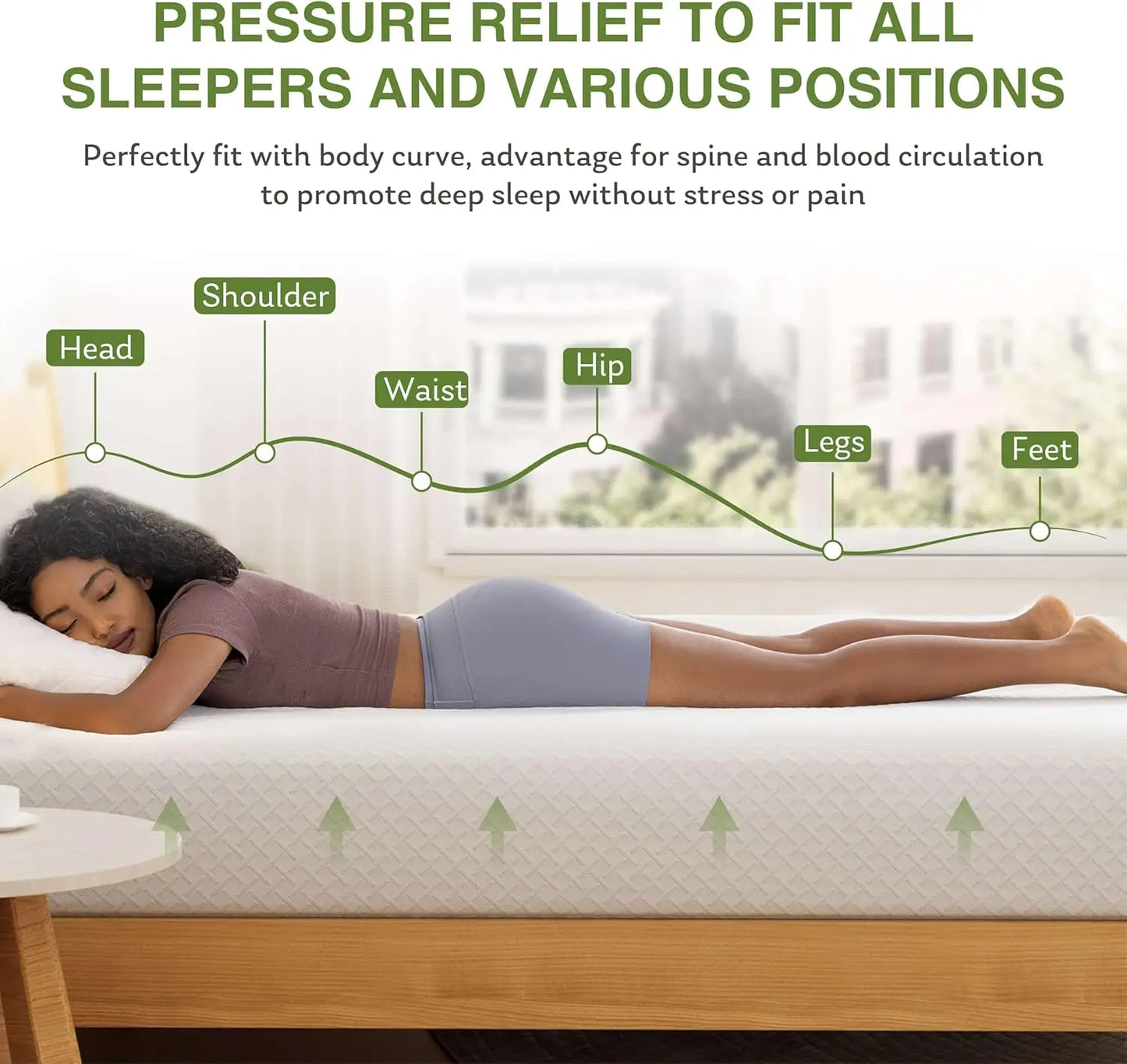 Ljustra Full Size 8 Inch Memory Foam Mattress in a Box Cooling Gel