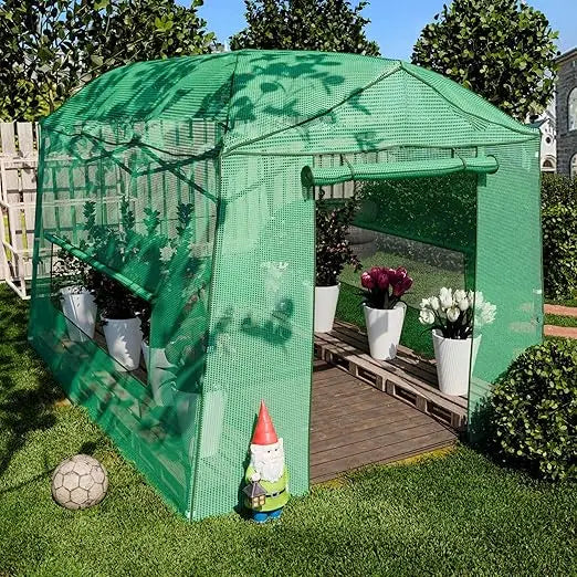 Portable 11x8.5 FT Walk-in Greenhouse Heavy Duty Adjustable Canopy