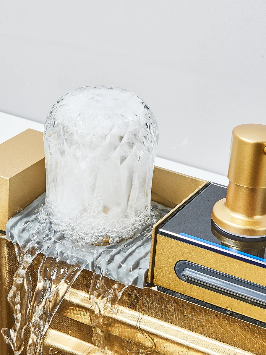 Large Stainless Steel Kitchen Sink 75x45cm with Faucet Digital Display