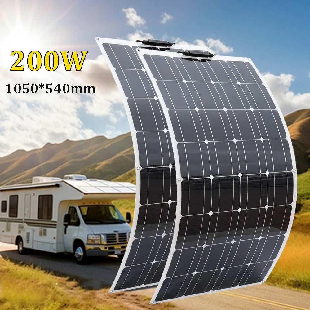 12V Solar Panel 150W 300W 450W Flexible Photovoltaic Charger for Camping