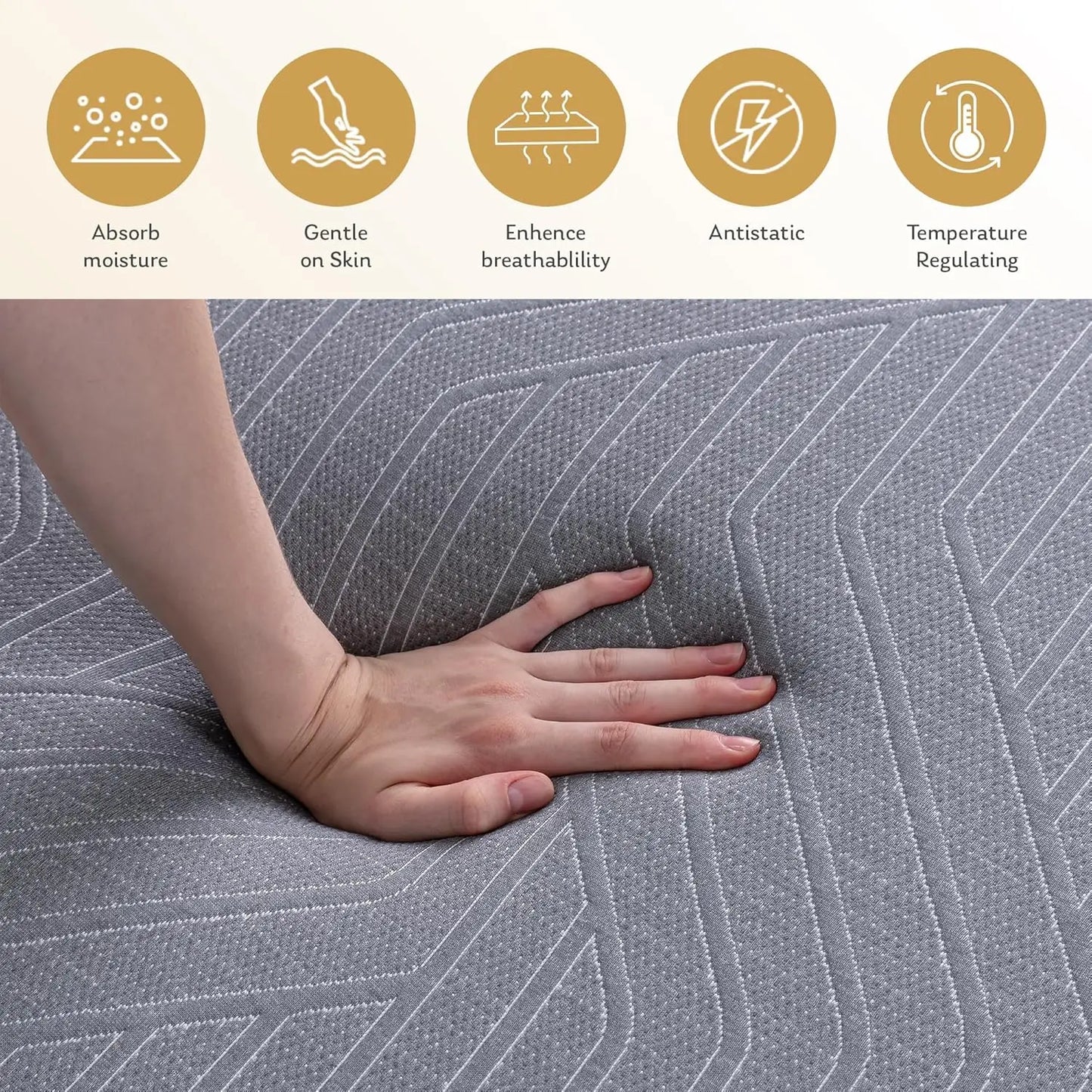 Ljustra King Mattress Copper Gel Memory Foam Pain Relief 14 Inch