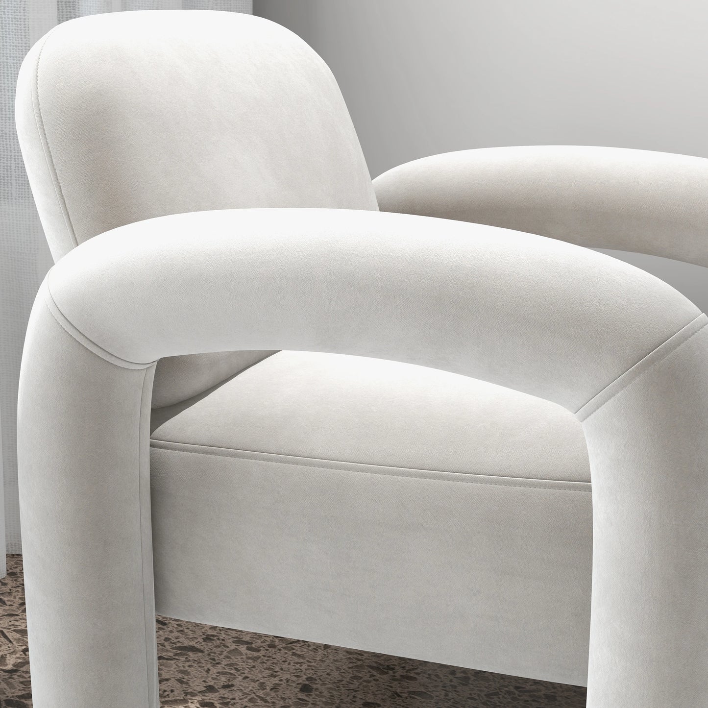 SEYNAR Mid-Century Modern Accent Chair Velvet Upholstered Living Room