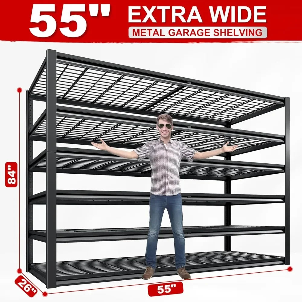 Heavy Duty 6 Tier Garage Shelving 3500 LBS Adjustable Metal Storage