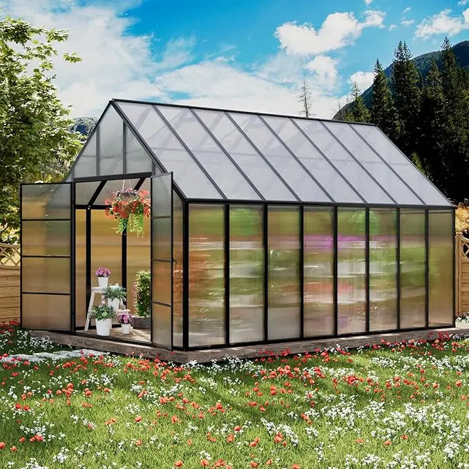 10x10x16 Snap Together Greenhouse Heavy Duty Aluminum Frame Easy Assembly