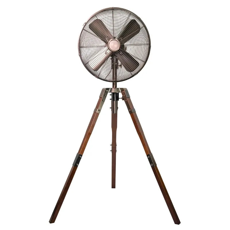 Ljustra 16 Inch Oscillating Stand Fan with Wood Tripod Legs Vintage Style