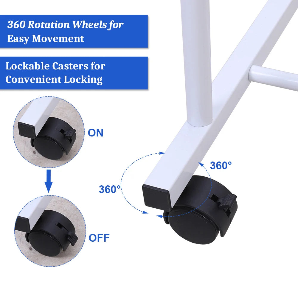 Heavy Duty Clothes Rack Garment Rail Rolling Stand Storage Organizer