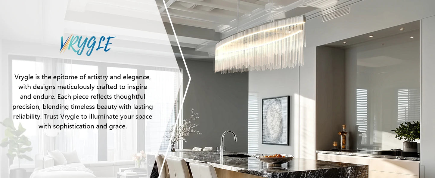 Modern Crystal Chandelier Pendant Light Fixture for Dining Room