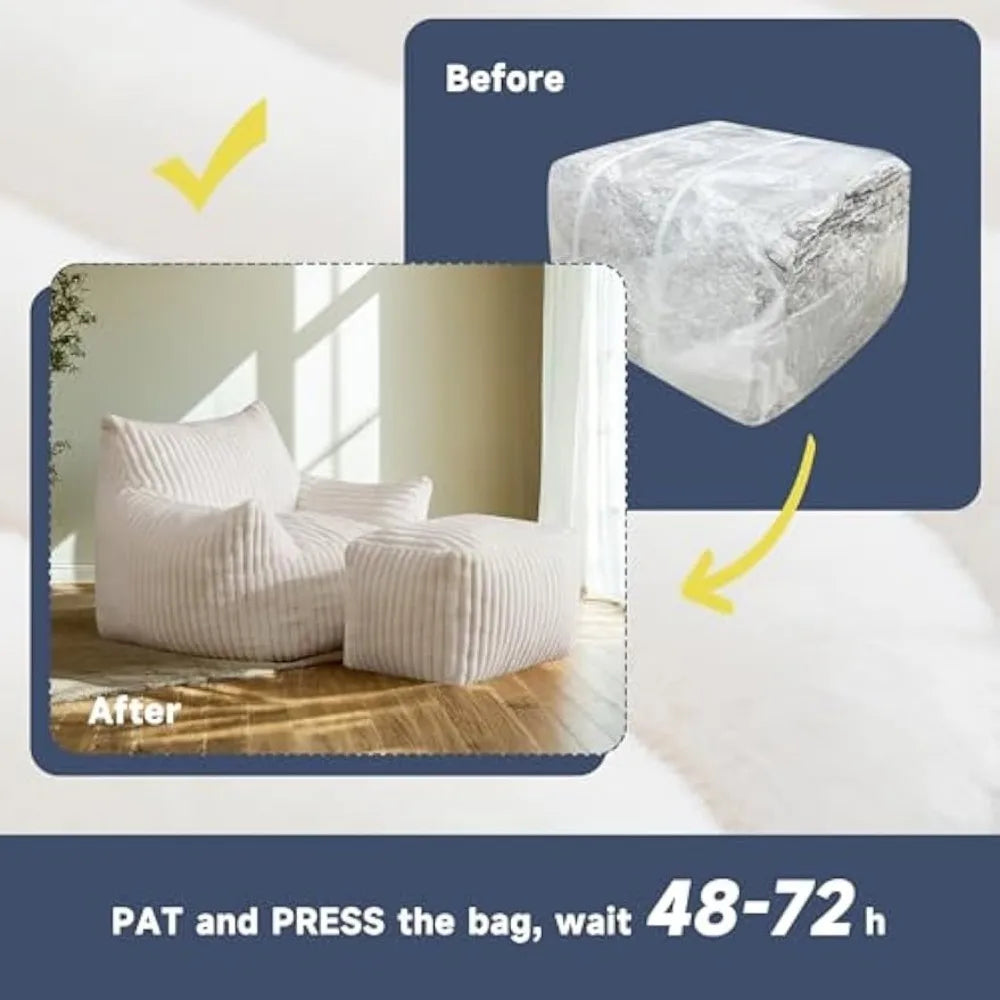 Ljustra Giant Bean Bag Chair Oversized Memory Foam Lounge Couch