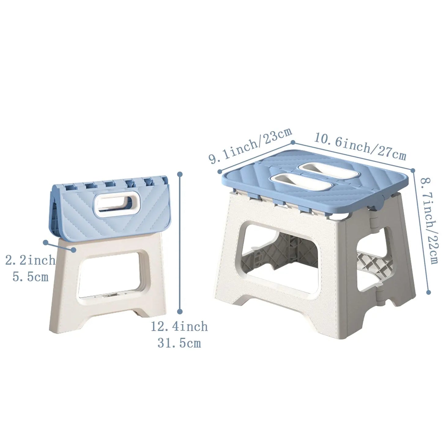 Home Folding Step Stool Lightweight Anti-Slip Plastic 8.7 Inch Height