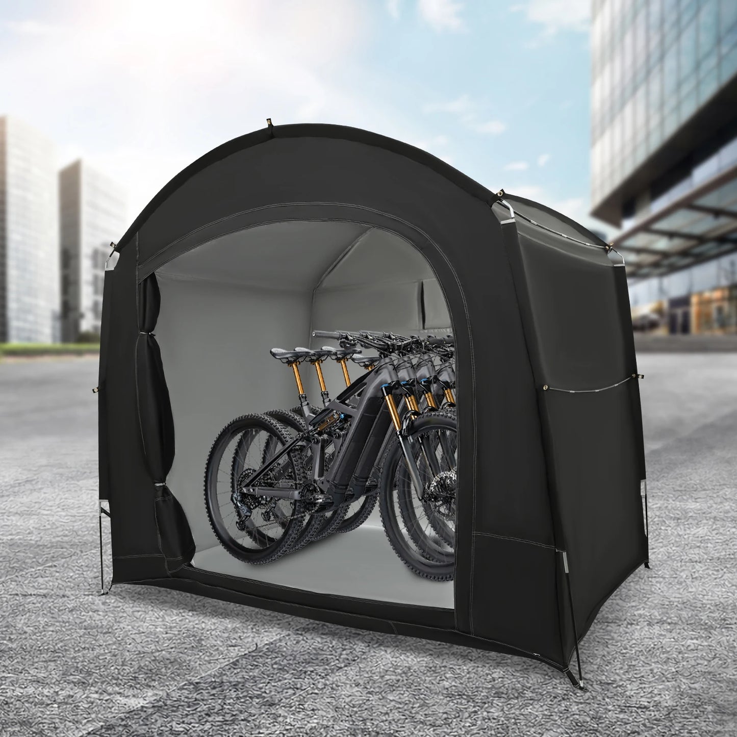 Weather Resistant Portable Bike Storage Shed for 3-4 Bikes Easy Setup